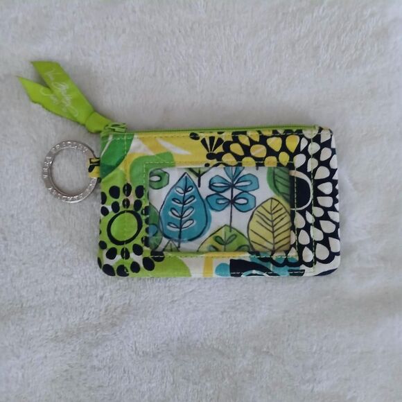 Vera Bradley Retired "Limes Up" Quick Swipe ID Coin & Key Case Zipper Pouch - Picture 1 of 5